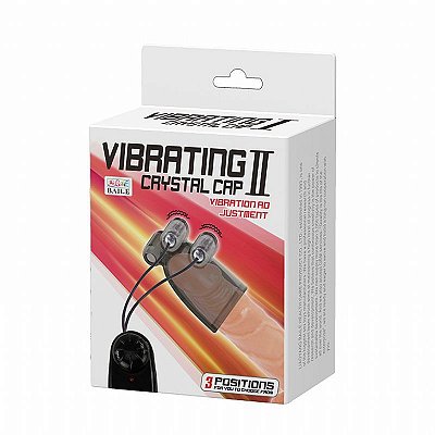 BAILE VIBRATING CRYSTAL CAP 2 - ESTIMULADOR DE GLANDE COM VIBRAÇÃO MULTIVELOCIDADE - 6 X 3,4 CM