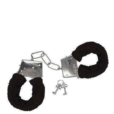 GOOD VIBE TOYS - Algemas em metal Cobertas com Capa de Pelúcia - cor preta