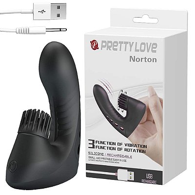 PRETTY LOVE NORTON MAGIC DRILL - Dedeira Recarregável com Estimulador Clitoriano Rotativo com 3 Modos de Vibração e Rotação