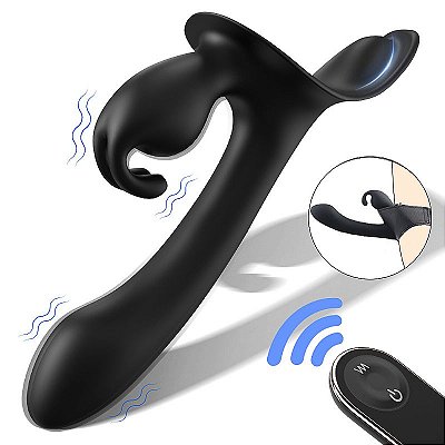 S-hande Lord Rabbit - STRAPLESS RECARREGÁVEL COM CONTROLE REMOTO, 9 MODOS DE VIBRAÇÃO - 22CM