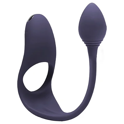 Anton - Anel peniano recarregável vibratório com estimulador de clitóris e plug anal