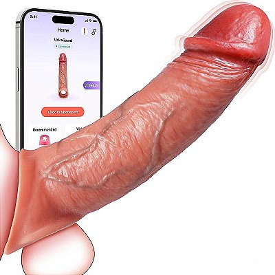Capa peniana vibratória com controle por APP longa distância - 20 X 4.5cm