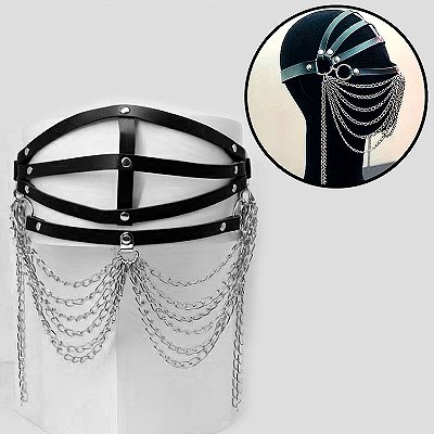 Máscara bdsm com correntes