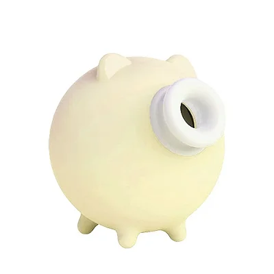 S-HANDE PIGGY - VIBRADOR RECARREGÁVEL, ESTIMULADOR DE CLITÓRIS COM SUCÇÃO - POSSUI 9 MODOS DE VIBRAÇÃO - COR AMARELO