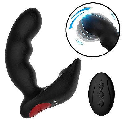 Vibrador recarregável massageador de próstata com função de dedilhar e controle remoto