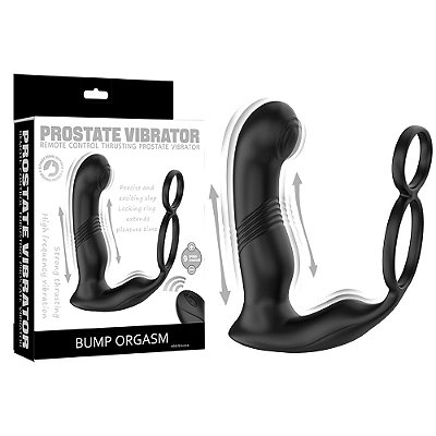 SECWELL PROSTATE MASSAGERS BUMP ORGASM Thrusting - Anel Peniano duplo com plug anal vai e vem recarregável e controle remoto sem fio