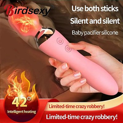 2 em 1 vibrador e massageador com aquecimento varinha mágica recarregável