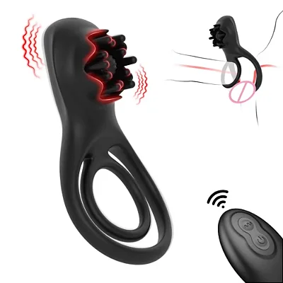 cock ring clit estimulation - anel peniano recarregável com estimulador clitoriano