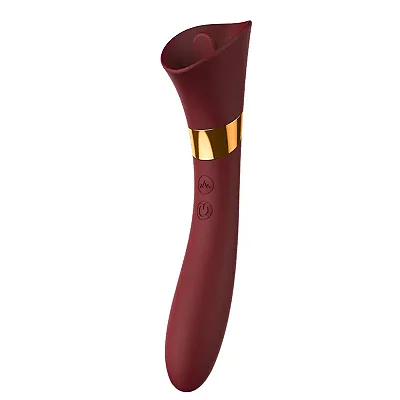 Double Pleasure with tongue - 2 em 1 Vibrador de ponto G estimulador língua recarregável