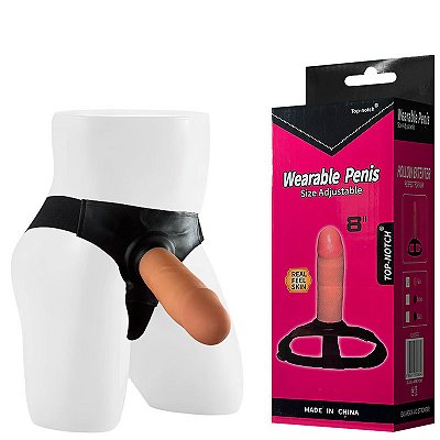 WEARABLE PENIS - Cinta Peniana com Pênis Oco, Possui Glande e Veias Salientes - 18X4,5CM