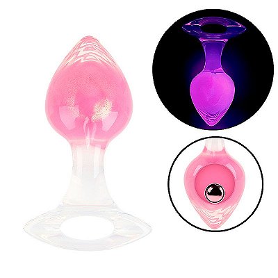 Plug anal em silicone fluorescente - 9,6 x 3,9 cm