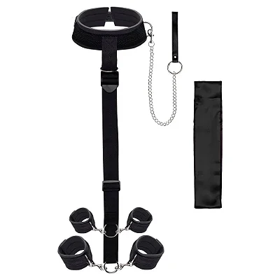 Kit Sado Bdsm Bondage - coleira com algema e venda