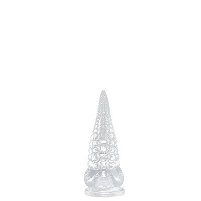 Plug anal transparente formato de tentáculo em silicone com ventosa - 10,5x2,7cm