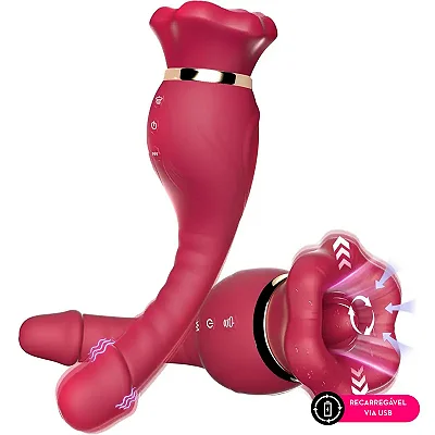 Mouth rotating tongue suction vibrator - vibrador Ponto G com Sucção e Língua Rotativa 360°