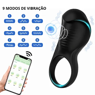 Vibrating Delay Ring - anel peniano recarregável por aplicativo