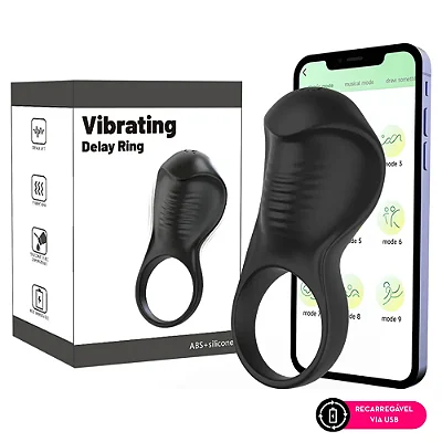 Vibrating Delay Ring - anel peniano recarregável por aplicativo