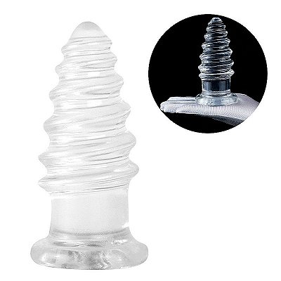 Plug anal escalonado em silicone transparente - 16,5 x 7,0 cm