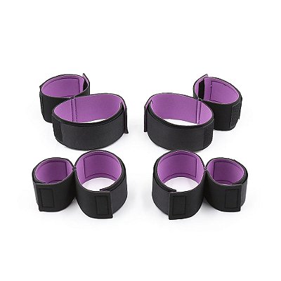 Kit sado bondage de restrição mãos e pés