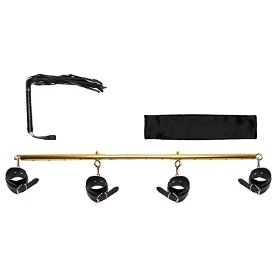 Kit sado bdsm bondage barra dourada algemas