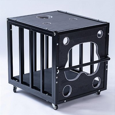 SEX FURNITURE DELUXE PUPPY CAGE BDSM - Gaiola de Restrição com Orifícios para Cabeça, Punhos, Tornozelos e Bumbum