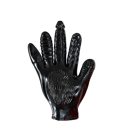 GLOVE - LUVA TEXTURIZADA MASTURBADORA E PARA PRÁTICA FISTING FUCK - COR PRETO