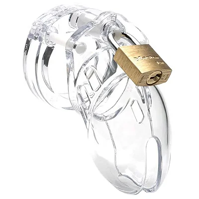 CC511 CB6000S — Cinto de Castidade Masculino Transparente com Design Anatômico e Encaixe em 3 Peças