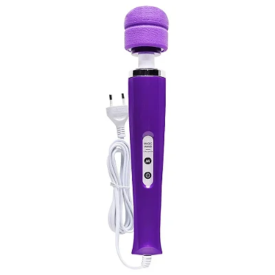 Massageador Elétrico Bivolt com 10 Modos de Vibração e Cabeça Totalmente Flexível - cor lilás