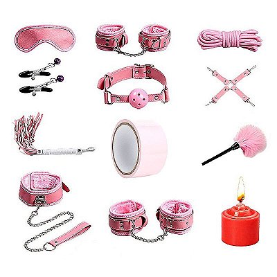 Kit Bondage BDSM - Kit com 10 Sado Erótico com Vela