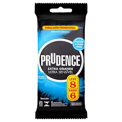 Preservativo camisinha prudence extra grande sensível - 8uni