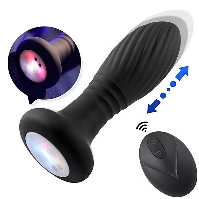 Bump Orgasm Anal Plug Thrusting - Plug Anal Recarregágel Com Led E Movimetos De Vai E Vem Com Controle Remoto Sem Fio