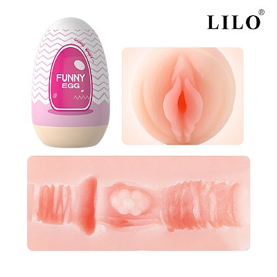 FUNNY EGG em Cyberskin - formato vagina - ovo rosa