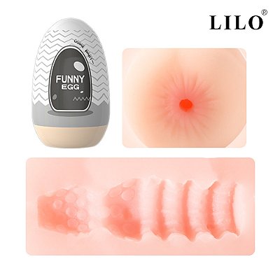 FUNNY EGG em Cyberskin - formato ânus - ovo preto