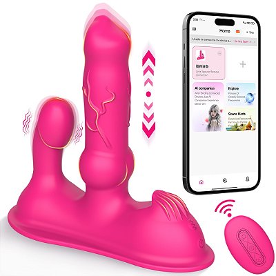 MANNUO - Vibrador de silicone completo para sentar com controle remoto sem fio ou controle via APP