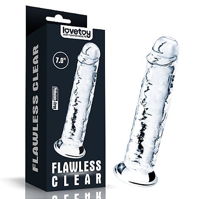 Lovetoy Flawless Clear - Pênis transparente com ventosa - 18 x 3,5cm