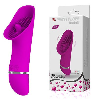 PRETTY LOVE RUDOLF - VIBRADOR EM SOFT TOUCH COM TEXTURA ESTIMULADORA, 30 FUNÇÕES DE VIBRAÇÃO E RESISTÊNCIA A ÁGUA - 15,5 X 4,5 CM