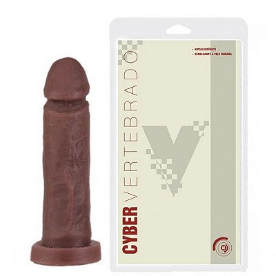 PÊNIS CYBER SKIN VERTEBRADA 18,5X4 CM - COR CHOCOLATE