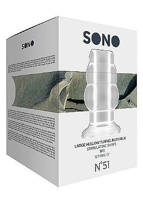 SONO Large Tunnel Butt Plug 5 Inch Translucent - Plug Anal Transparente vazado - tamanho G