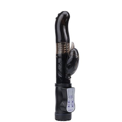 JACK RABBIT VIBRADOR ROTATIVO COM ESTIMULADOR CLITORIANO RECARREGÁVEL VIA CABO USB - COR PRETA