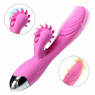 Dibe Hailey - vibrador ponto g estimulador clitoriano, recarregável e com função auto aquecimento