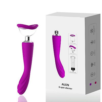 AIXIASIA ALON G SPOT VIBRADOR SUGATOR PUSSY PUMP - VIBRADOR RECARREGÁVEL 2 EM 1 PONTO G E SUGADOR CLITORIANO E MAMILOS COM 7 MODOS DE VIBRAÇÕES E 3 INTENSIDADES DE SUCÇÃO - 26 X 4 CM