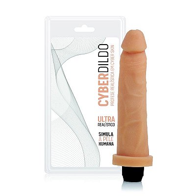 CYBERDILDO - PÊNIS EM CYBER SKIN COM VIBRADOR 18,5x4,5CM