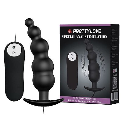 PRETTY LOVE SPECIAL ANAL STIMULATION - PLUG ANAL COM VIBRO ESCALONADO  II - 11,8 X 3 CM