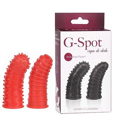 G-SPOT CAPA DE DEDO - POSSUI 2 DEDEIRAS COM CURVA NA PONTA PARA ESTIMULAR O PONTO G - 7,5 X 2,5 CM