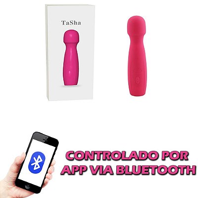 TASHA - MINI VIBRADOR RECARREGÁVEL, CONTROLADO POR APP VIA BLUETOOTH - POSSUI 10 MODOS DE VIBRAÇÃO - 15,5 X 3,5 CM