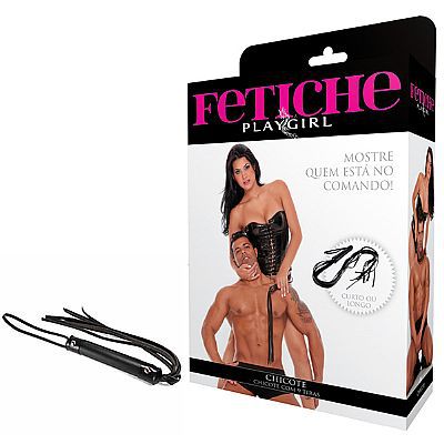 FETICHE PLAYGIRL - CHICOTE CURTO, COM 9 TIRAS - 40 CM