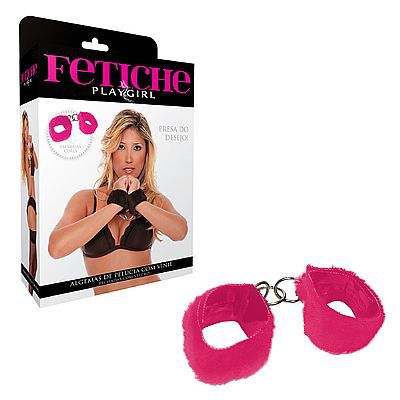 FETICHE PLAYGIRL - ALGEMA DE PELÚCIA MACIA COM VELCRO - COR ROSA