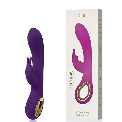 MY BLAZING DINI - VIBRADOR RECARREGÁVEL COM FUNÇÃO DE AQUECIMENTO E 10 MODOS DE VIBRAÇÃO - 19 X 3 CM - COR PRETA