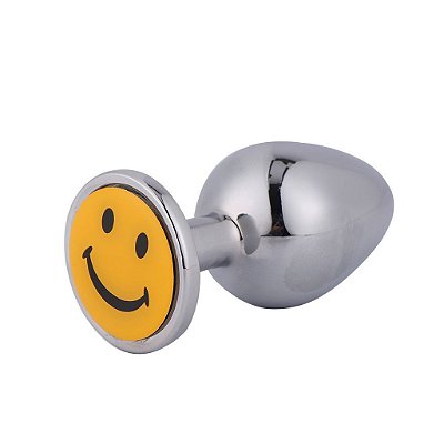 PLUG ANAL EMOJI SMILE SORRISO AÇO INOX PEQUENO  -  7,3 X 2,8 CM