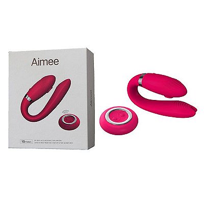 AIMEE - VIBRADOR RECARREGÁVEL PARA DUPLA PENETRAÇÃO, COM SUCÇÃO DE CLITÓRIS - POSSUI 36 MODOS DE VIBRAÇÃO