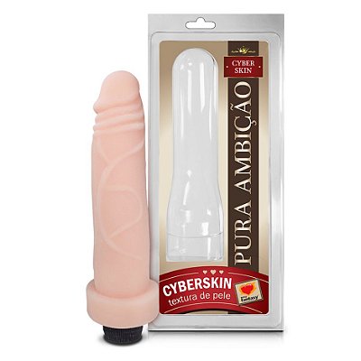 PÊNIS EM CYBER SKIN COM  VIBRADOR - 16,5 X 4,5 CM